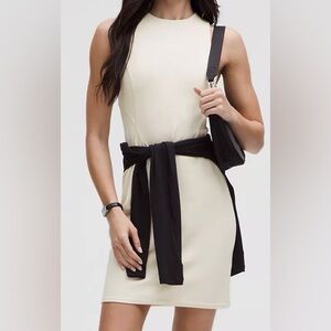 Lululemon Ribbed Softstreme Slim-Fit Tank Dress Light Ivory Size 8